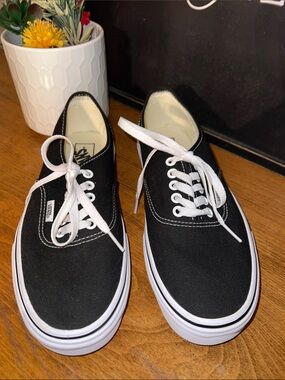 Vans Black & White Canvas Low-Top Sneakers